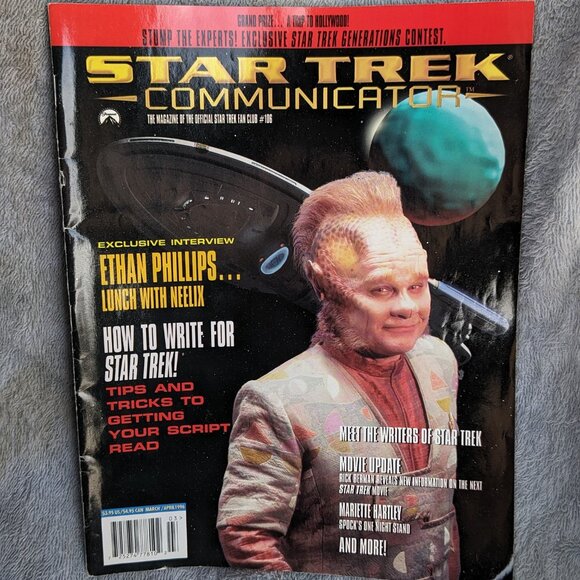 1996 STAR TREK COMMUNICATOR Magazine #106 Ethan Phillips - Picture 1 of 7